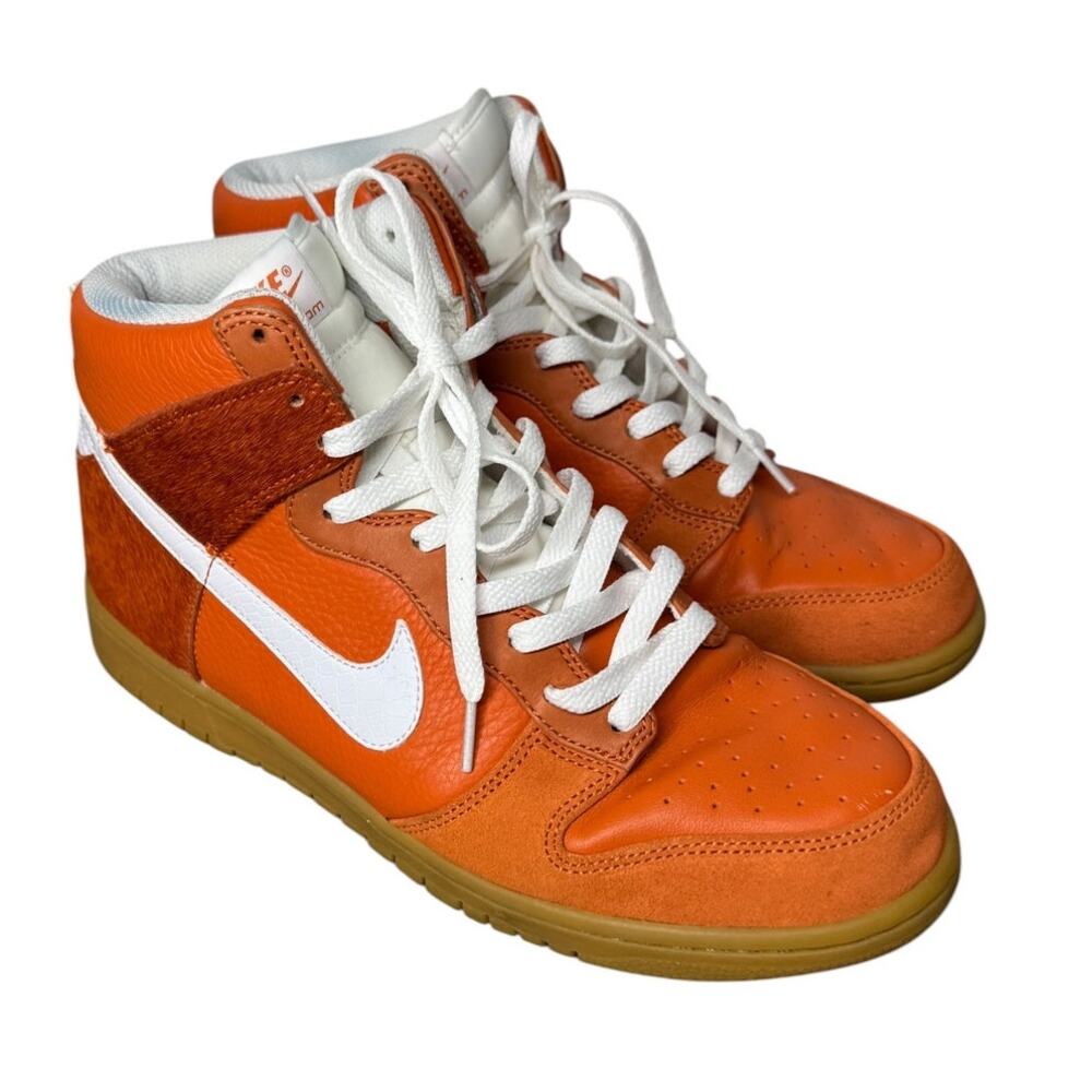 Nike Dunk High Premium 2008 Hoop Orange White Gum Horse Hair Sz 10 317892-811